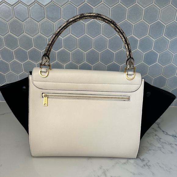 Vintage CELINE Python-trimmed trapeze bag - Picture 2 of 16